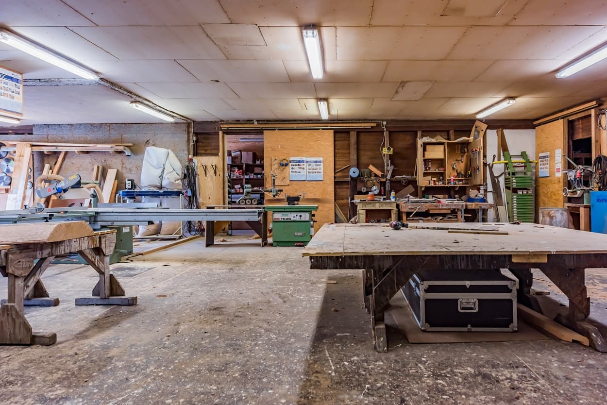 Werkstatt der Zimmerei Bäker.